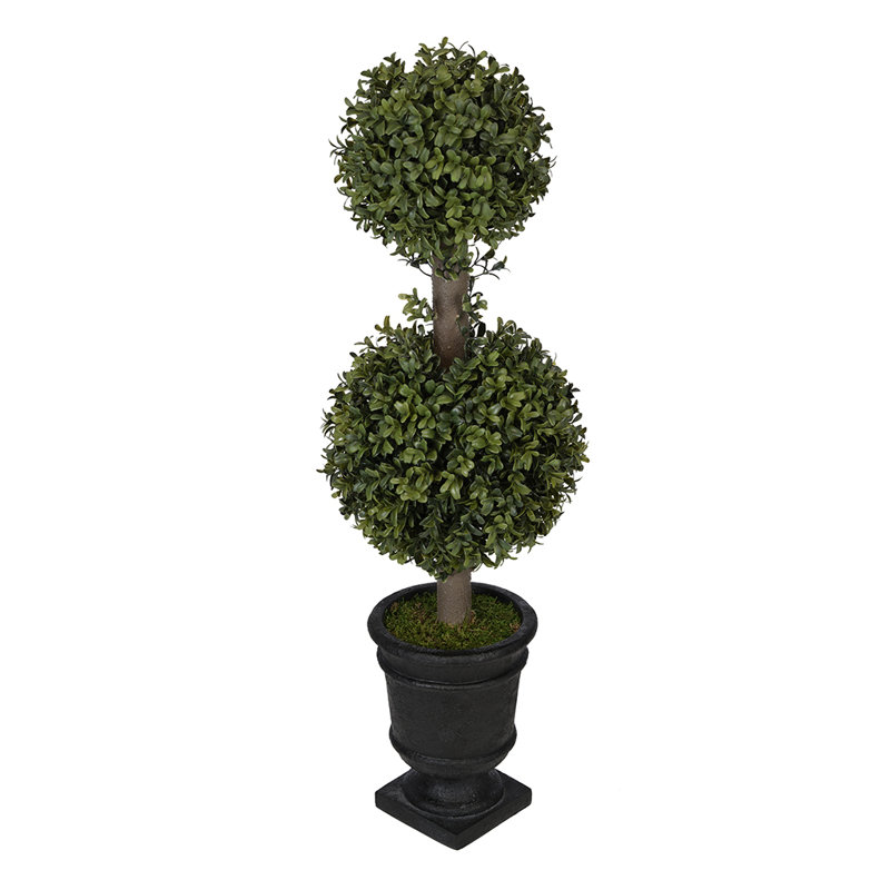 Winston Porter Artificial Boxwood Double Ball Topiary in Urn & Reviews
